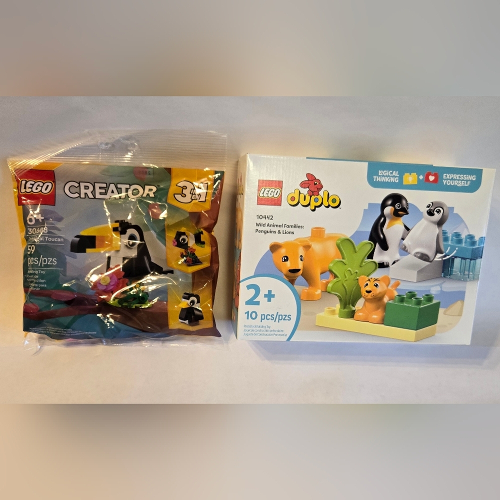 LEGO Duplo 10442 Wild Animal Families & Creator 3-in-1 Toucan 30688 BUNDLE
